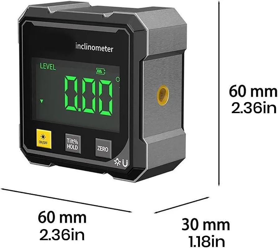Digital Inclinometer Double Sided Laser Beam And Magnetic Base - Measurement Tool Designed For Angle Detection And Daily Measurement Routine thumbnail 3