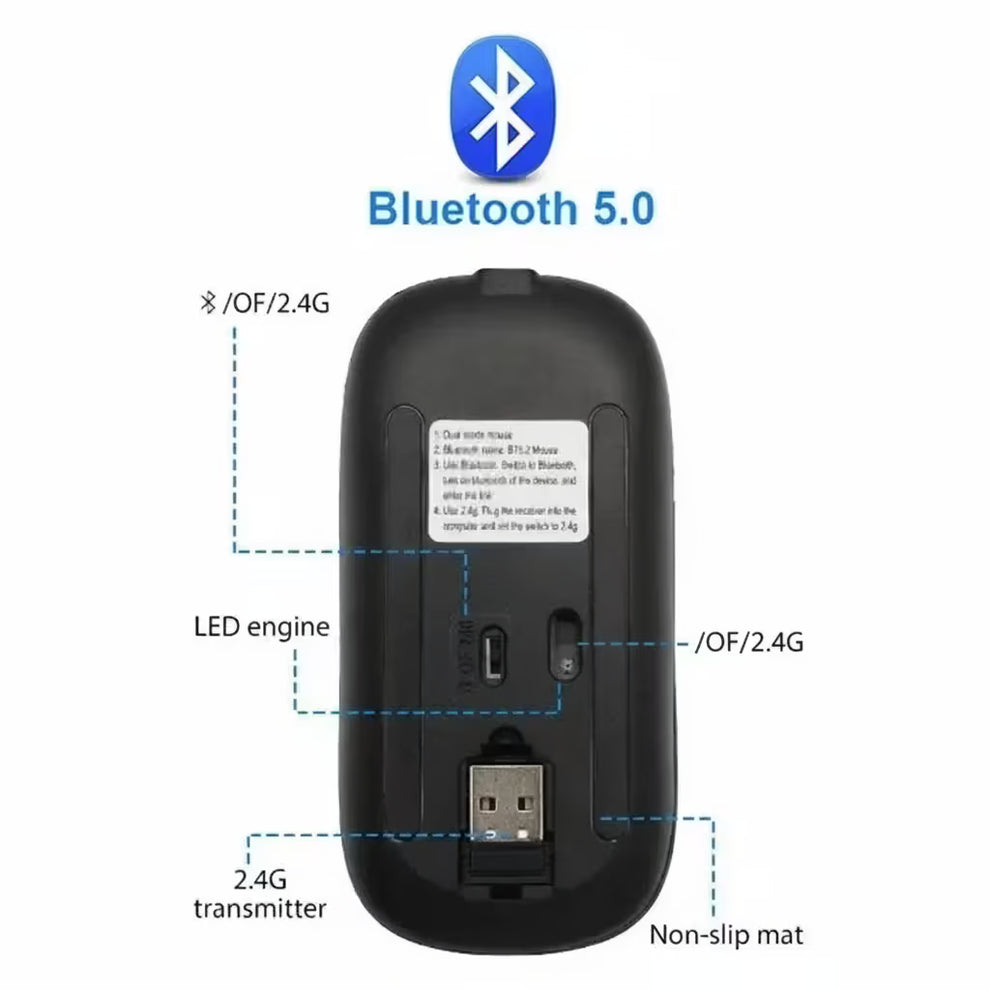 Original HP W10 RGB Rechargeable Dual-Mode Wireless Mouse thumbnail 3