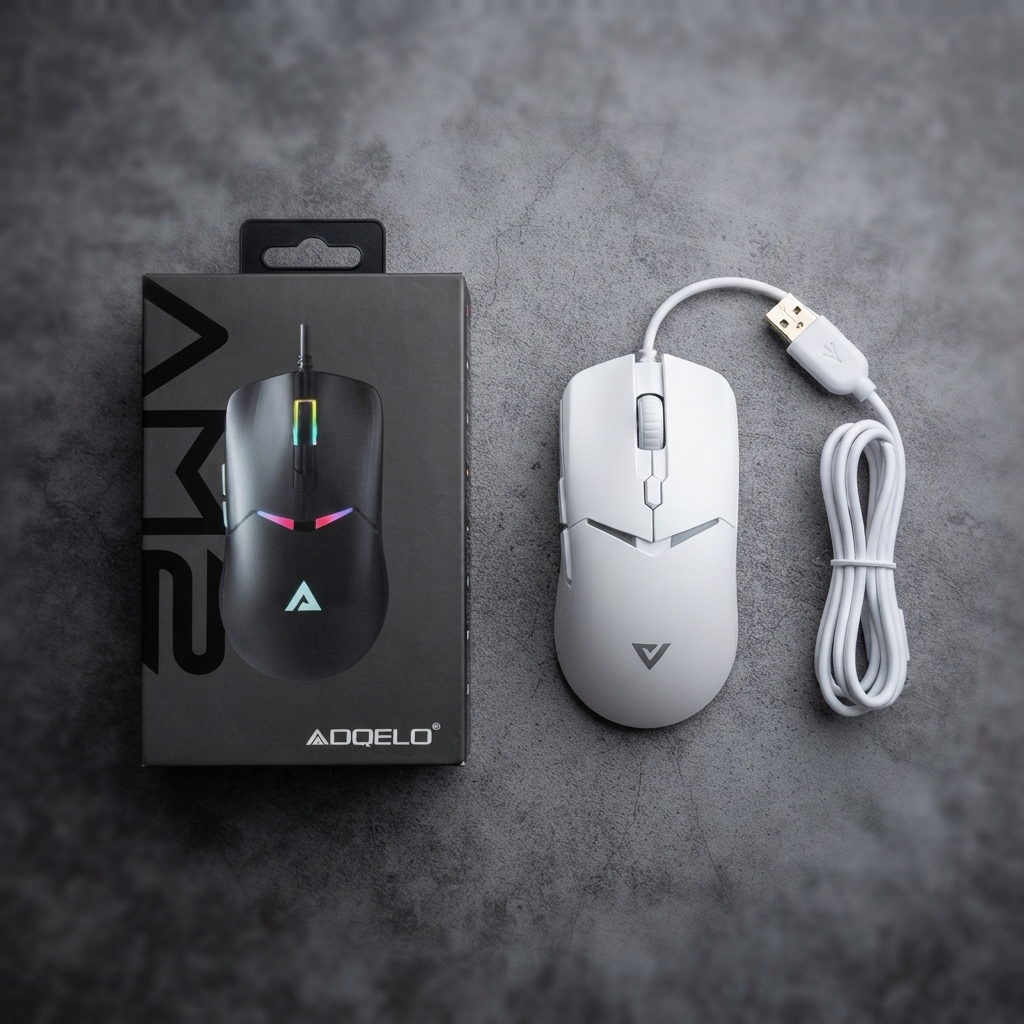 Original AQELO AM 2 Wired RGB Gaming Mouse Ergonomic Design Smooth Tracking Durable Build Bright RGB Lighting For Gamers thumbnail 2