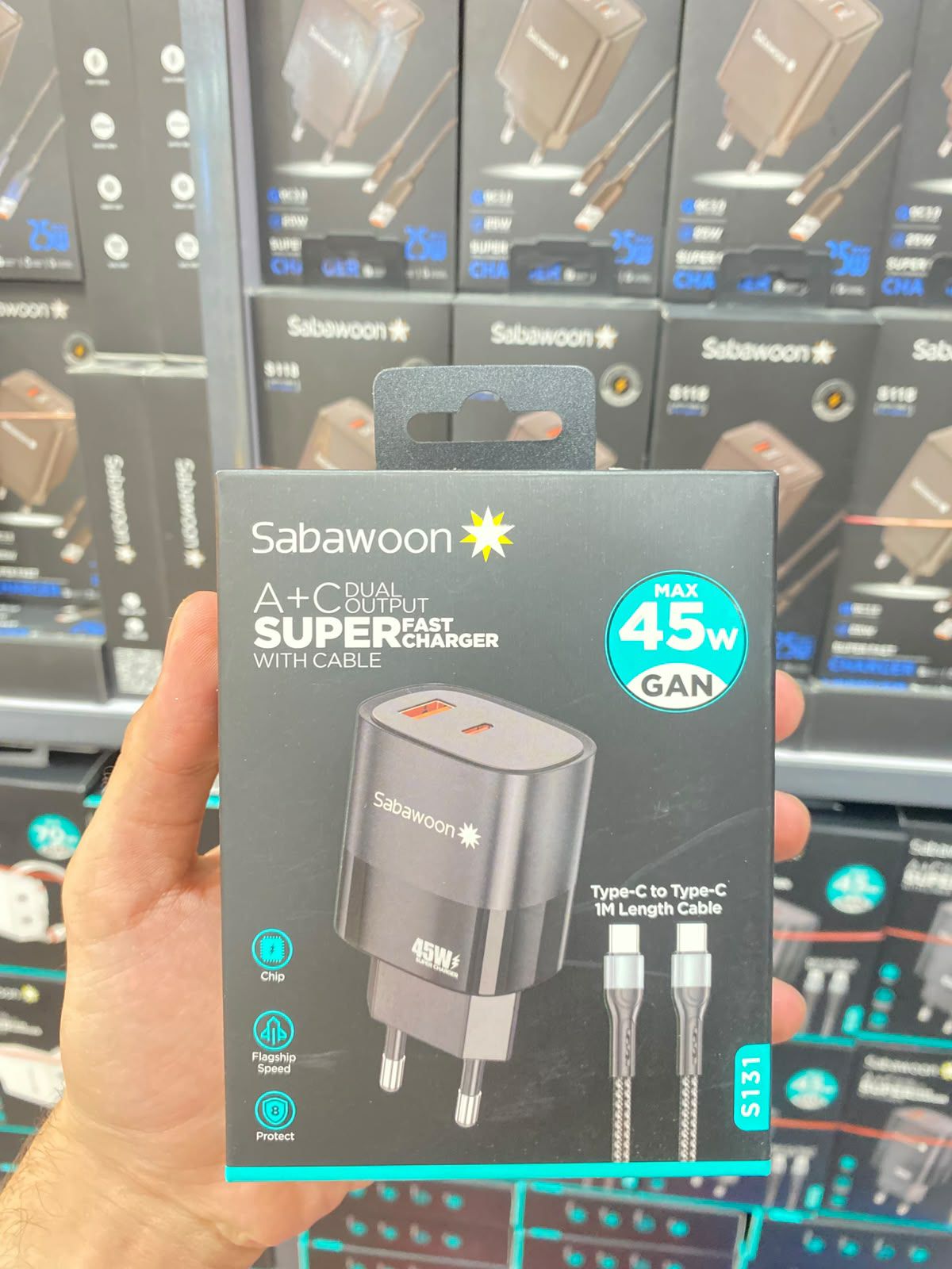 Sabawoon S131 45W GaN Super Fast Charger with Cable view 2