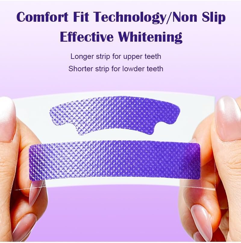 Purple Teeth Whitening Strips for Sensitive Teeth, 30-Minute Fast Acting Colour Corrector for White Teeth, Enamel Safe Teeth Whitener 7 Strips China thumbnail 4