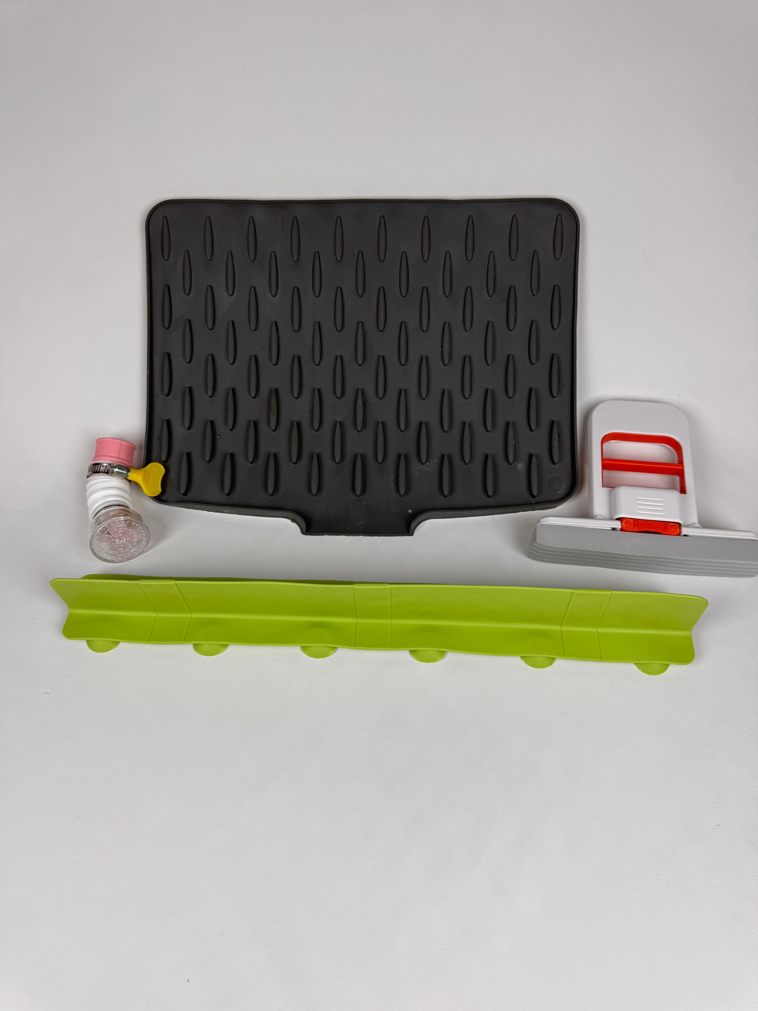 Pack Of 4 Kitchen And Cleaning Combo Deal Sink Mat Splash Guard Mini Mop Faucet Shower Extension Practical Household Set thumbnail 4