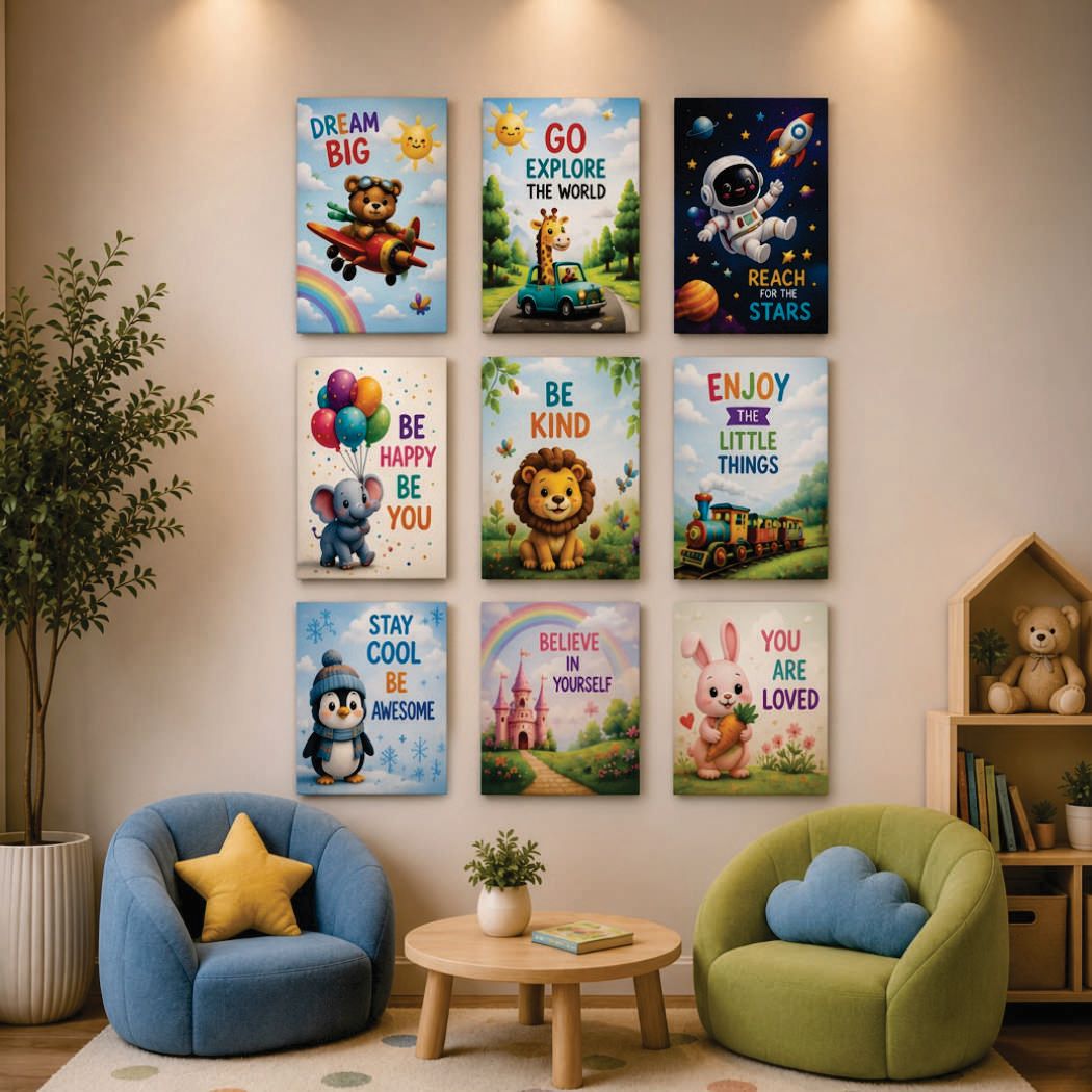 Set of 9 Premium Wall Art Photo Tiles – Modern Home Decor Sets 8x11