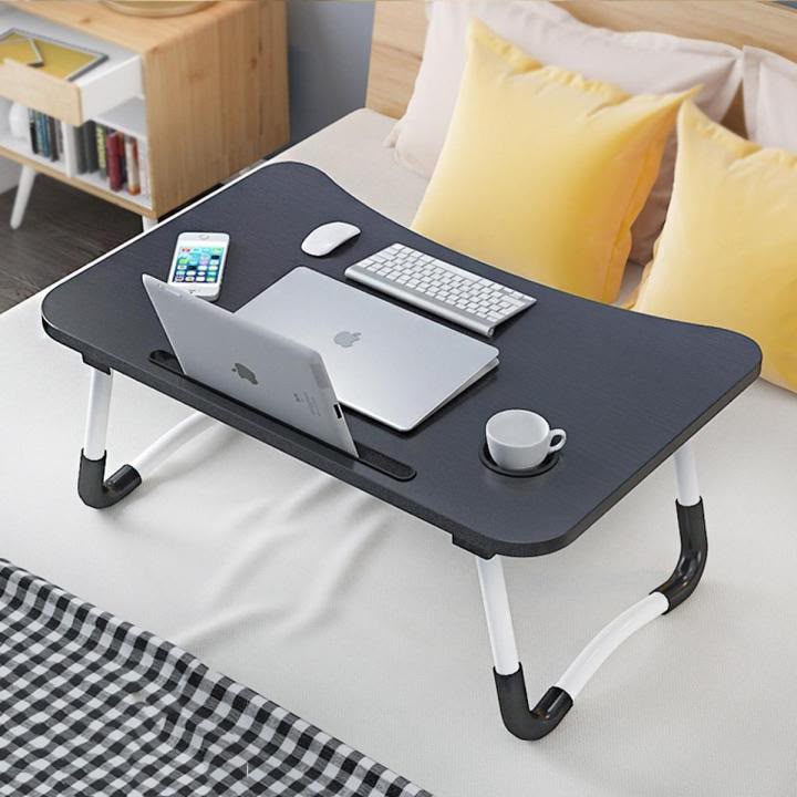 Laptop Table T1 Foldable Laptop Table Foldable Legs, Tablet Groove & Cup Slot | Perfect for Working, Reading, Writing, and Eating - Buy Online in Pakistan at Zenbu Store
