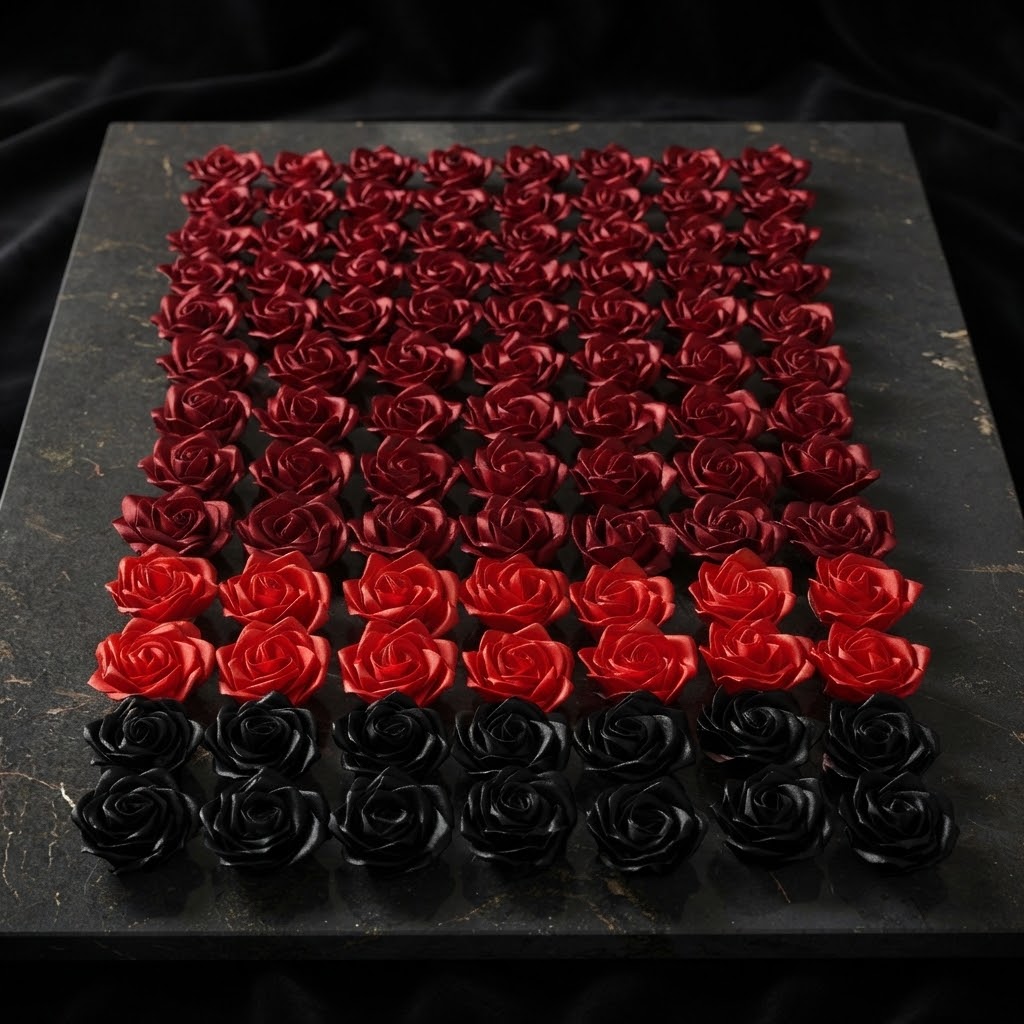 Handmade Ribbon Roses Made From High-Quality 1-Inch Ribbon 2.1-Inch Width For Decoration Gift Wrapping And Craft Projects Pack Of 12 thumbnail 2