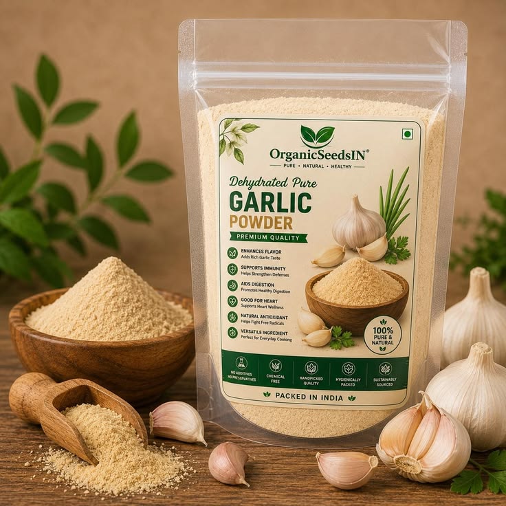 OrganicSeedsIN Dehydrated Pure Garlic Powder - 100g thumbnail 3