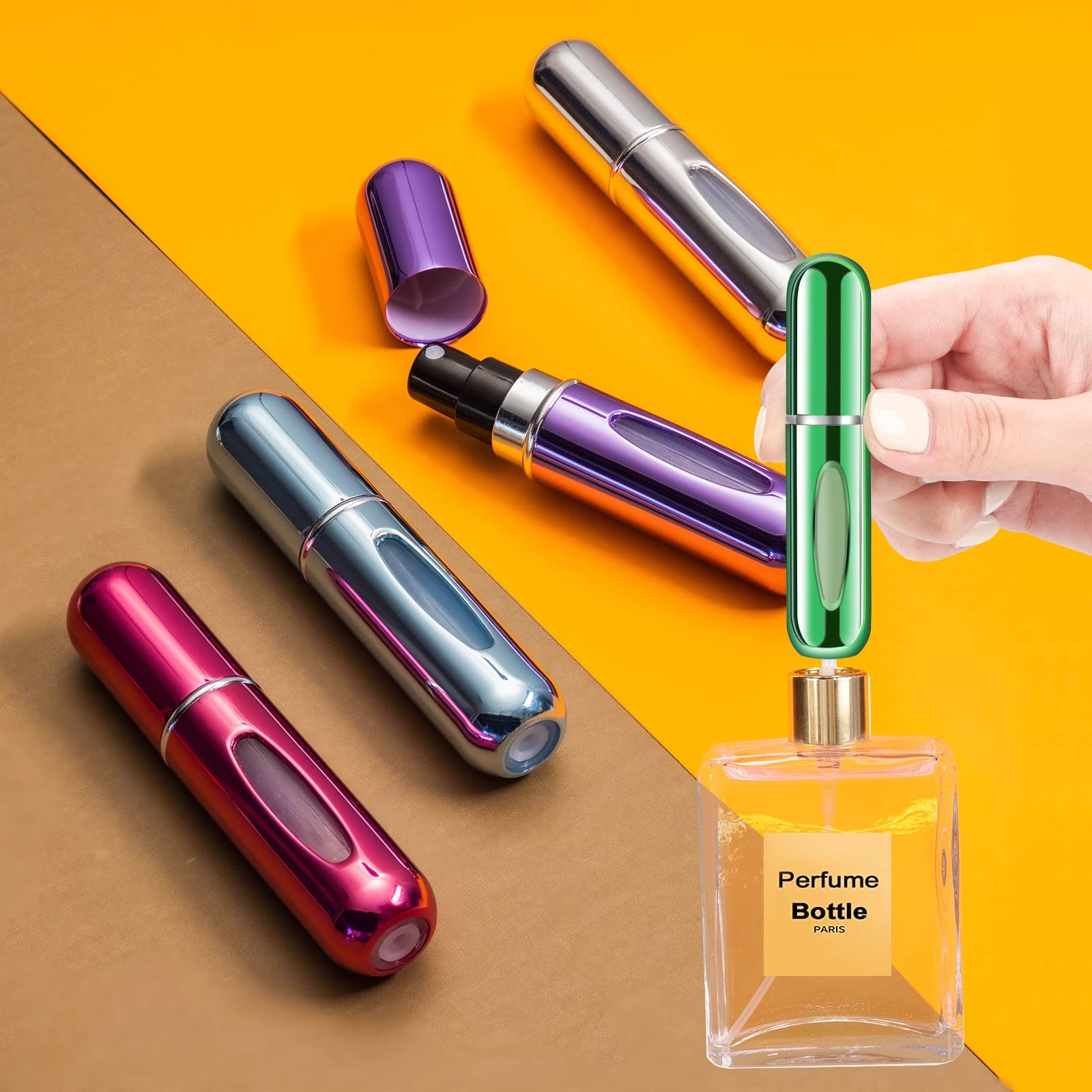 Pack of 2 5ml Metal Body Perfume Atomizer Spray Bottle - Random Color thumbnail 3