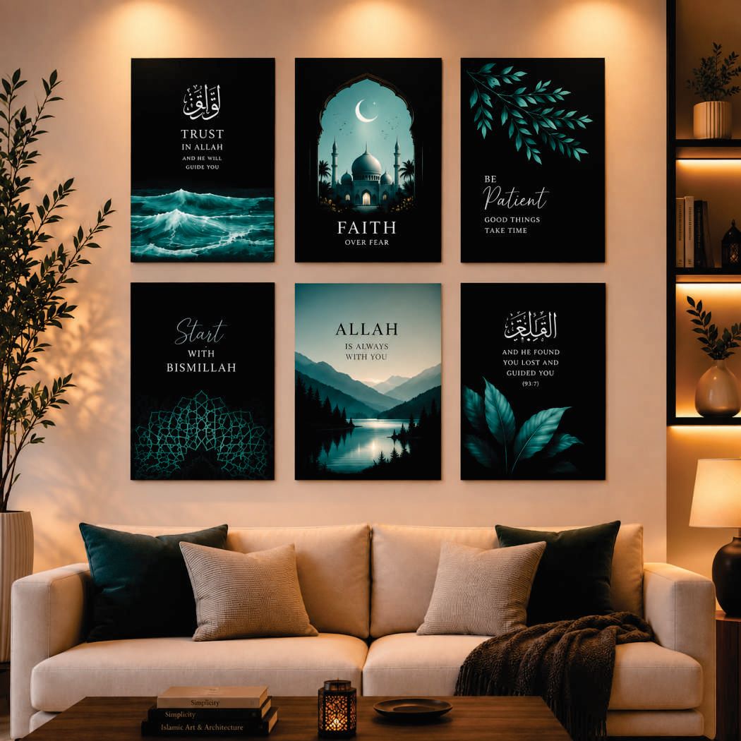 Set of 6 Premium Wall Art Photo Tiles – Modern Home Decor Sets 8x11