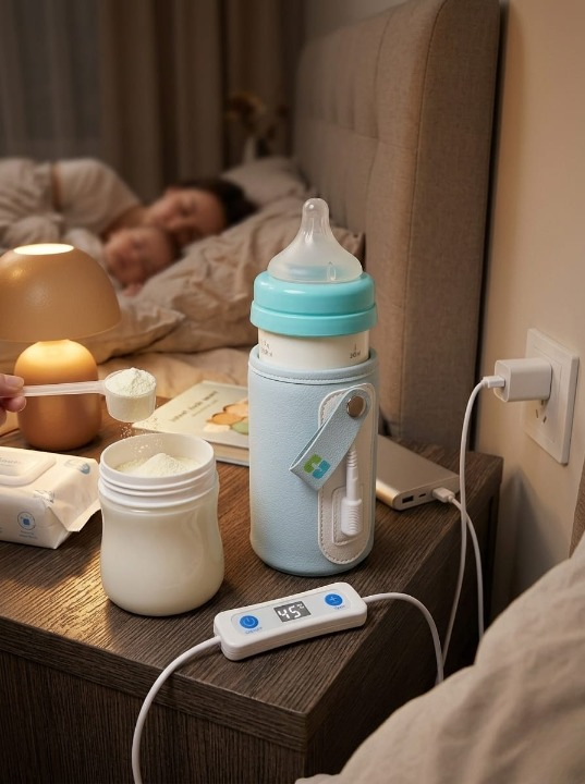USB Baby Bottle Warmer With Adjustable Temperature Display Portable Milk Warmer For Convenient Baby Feeding At Home Or On The Go thumbnail 3