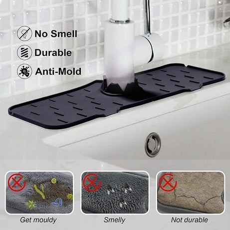 Silicone Kitchen Faucet Splash Guard Sink Mat - Kitchen Accessory Designed For Water Protection And Daily Sink Maintenance Routine thumbnail 3