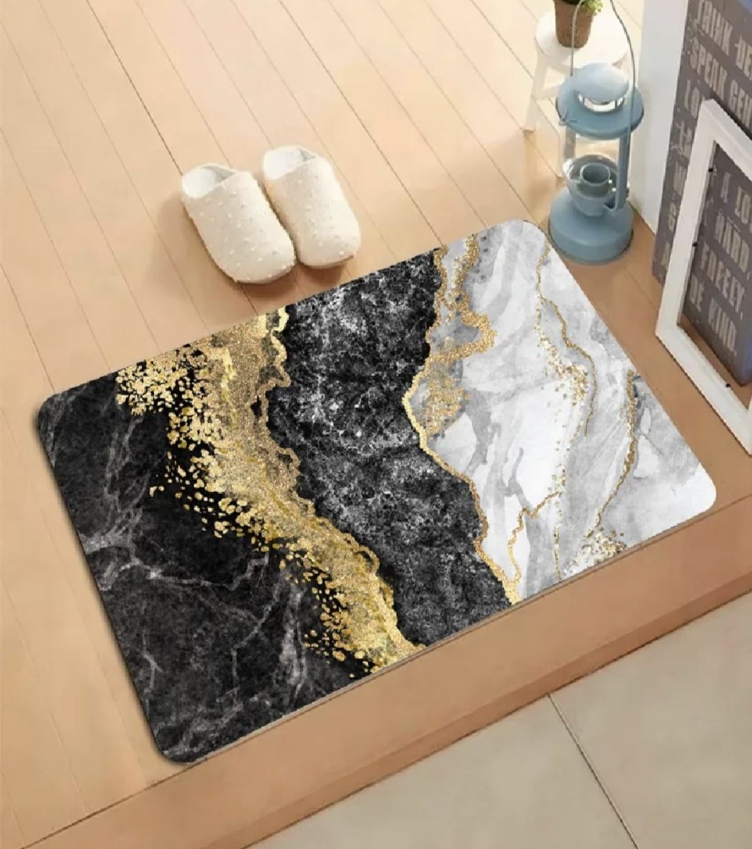 Modern Abstract Marble Design Bathroom Floor Mat (Mix Design Size 39cm x 59cm) view 5