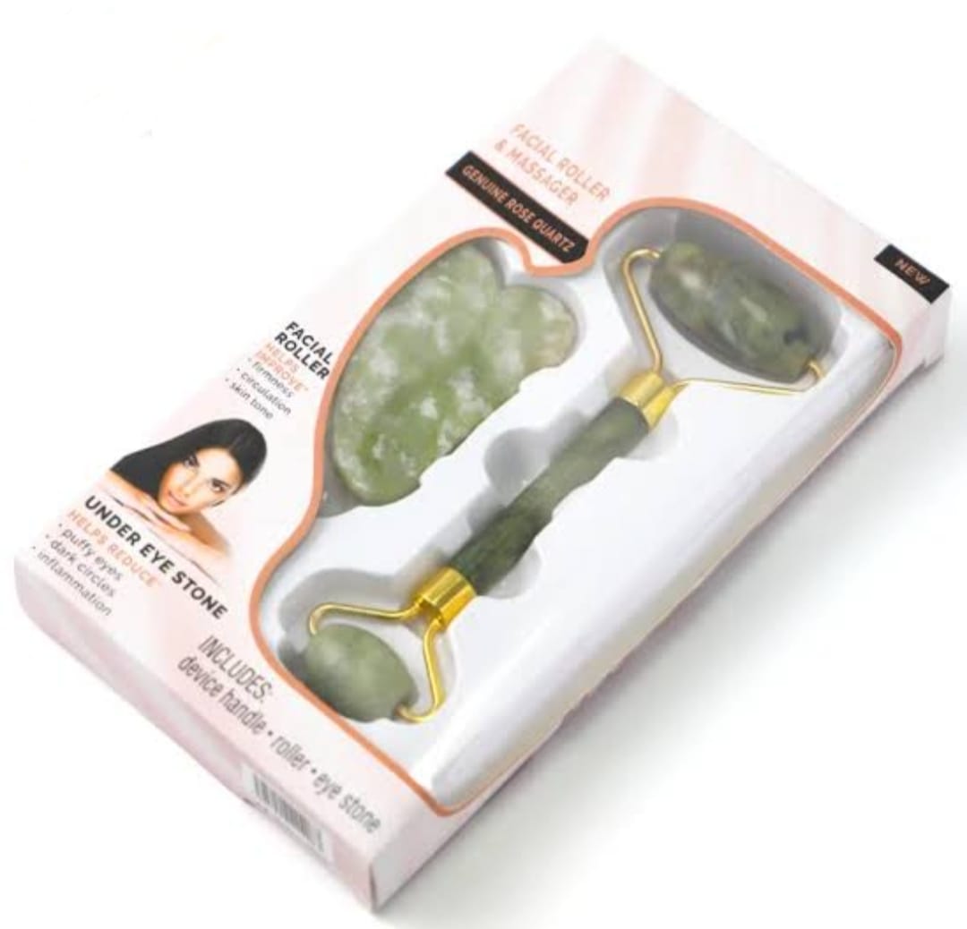 Natural Jade Facial Roller And Gua Sha Massage Set - Beauty Accessory Designed For Facial Massage And Daily Skincare Routine view 2