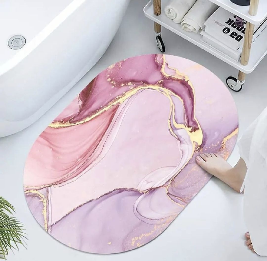 Modern Abstract Marble Design Bathroom Floor Mat (39cm x 59cm) - Random Design view 2