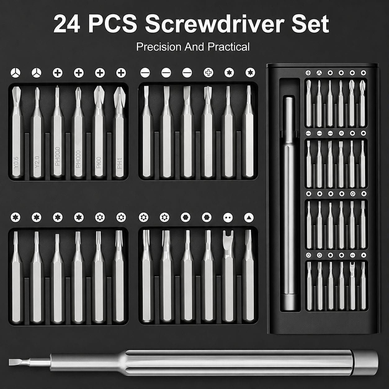24-in-1 Portable Precision Screwdriver Set with Box Packing view 2