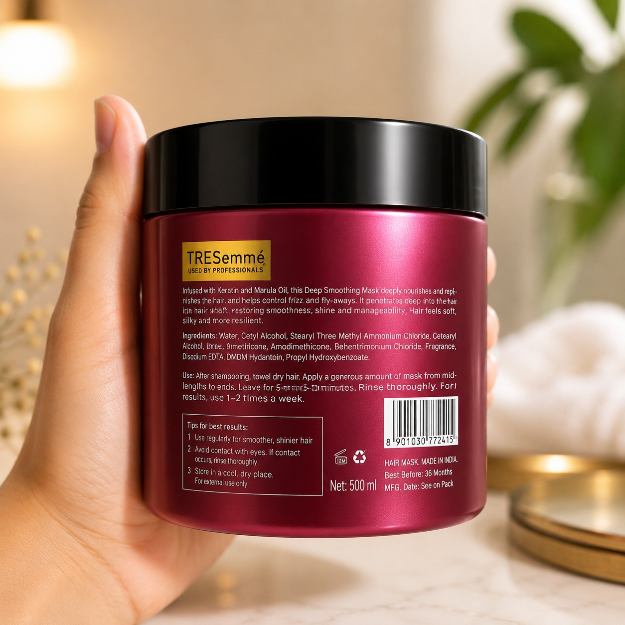 Tresemme Deep Smoothie Hair Mask - Hair Care Product Designed For Hair Nourishment And Daily Grooming Routine - 500ml view 3