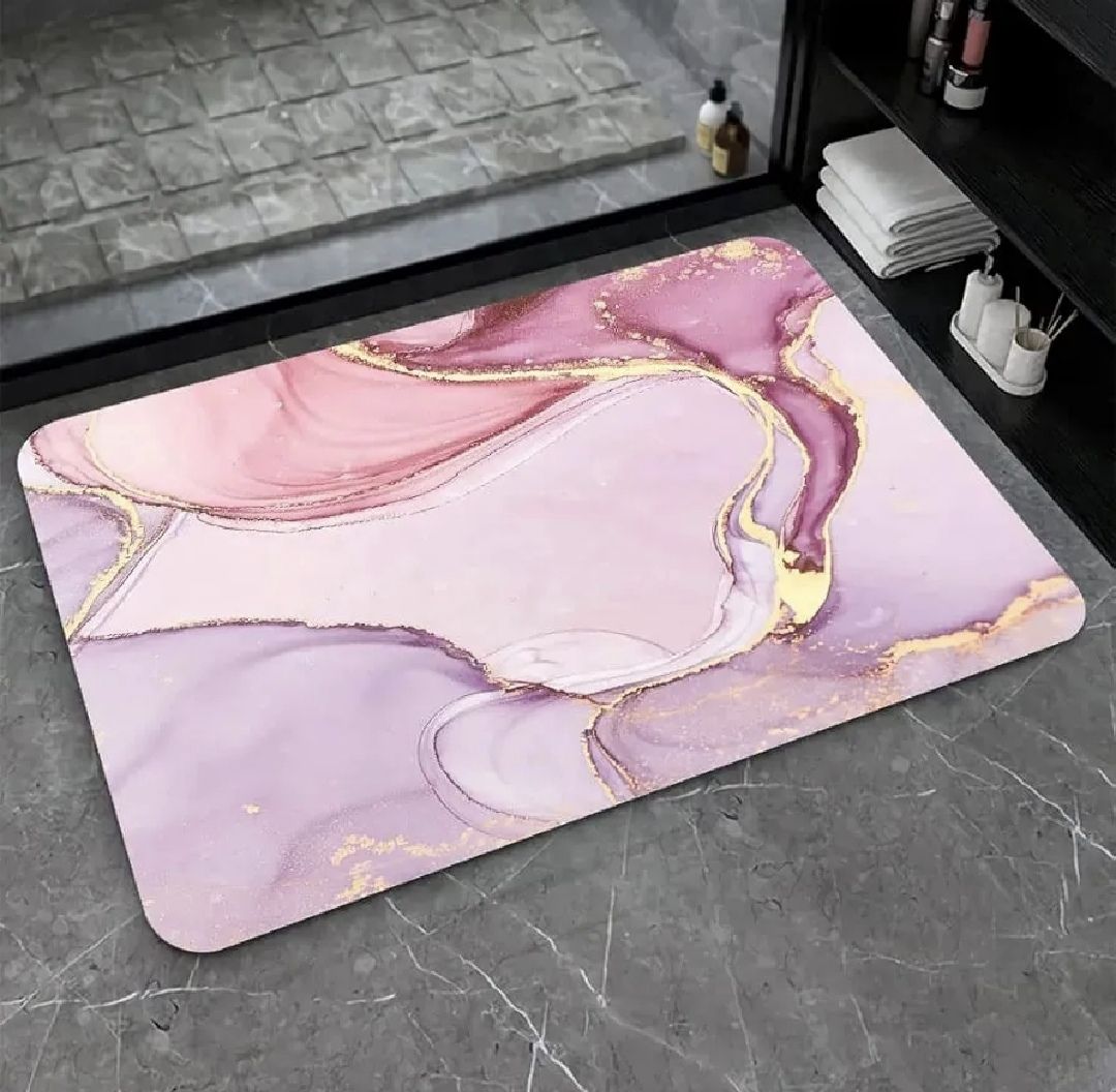 Modern Abstract Marble Design Bathroom Floor Mat (Mix Design Size 39cm x 59cm) - Buy Online in Pakistan at Zenbu Store (Image 8)