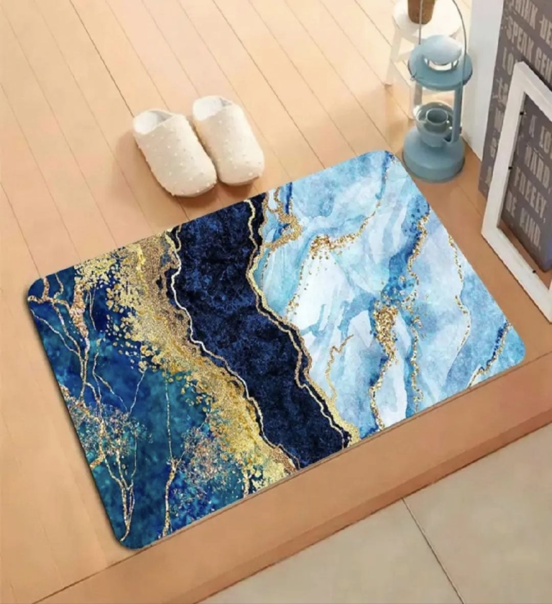 Modern Abstract Marble Design Bathroom Floor Mat (Mix Design Size 39cm x 59cm) - Buy Online in Pakistan at Zenbu Store (Image 6)