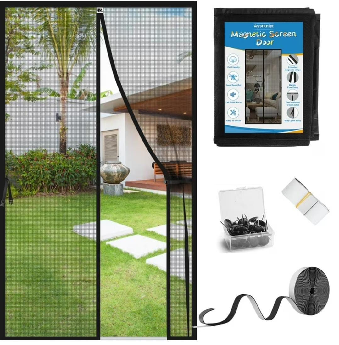 Magic Mesh Magnetic Screen Door - Set of 2 (20x80 inches)