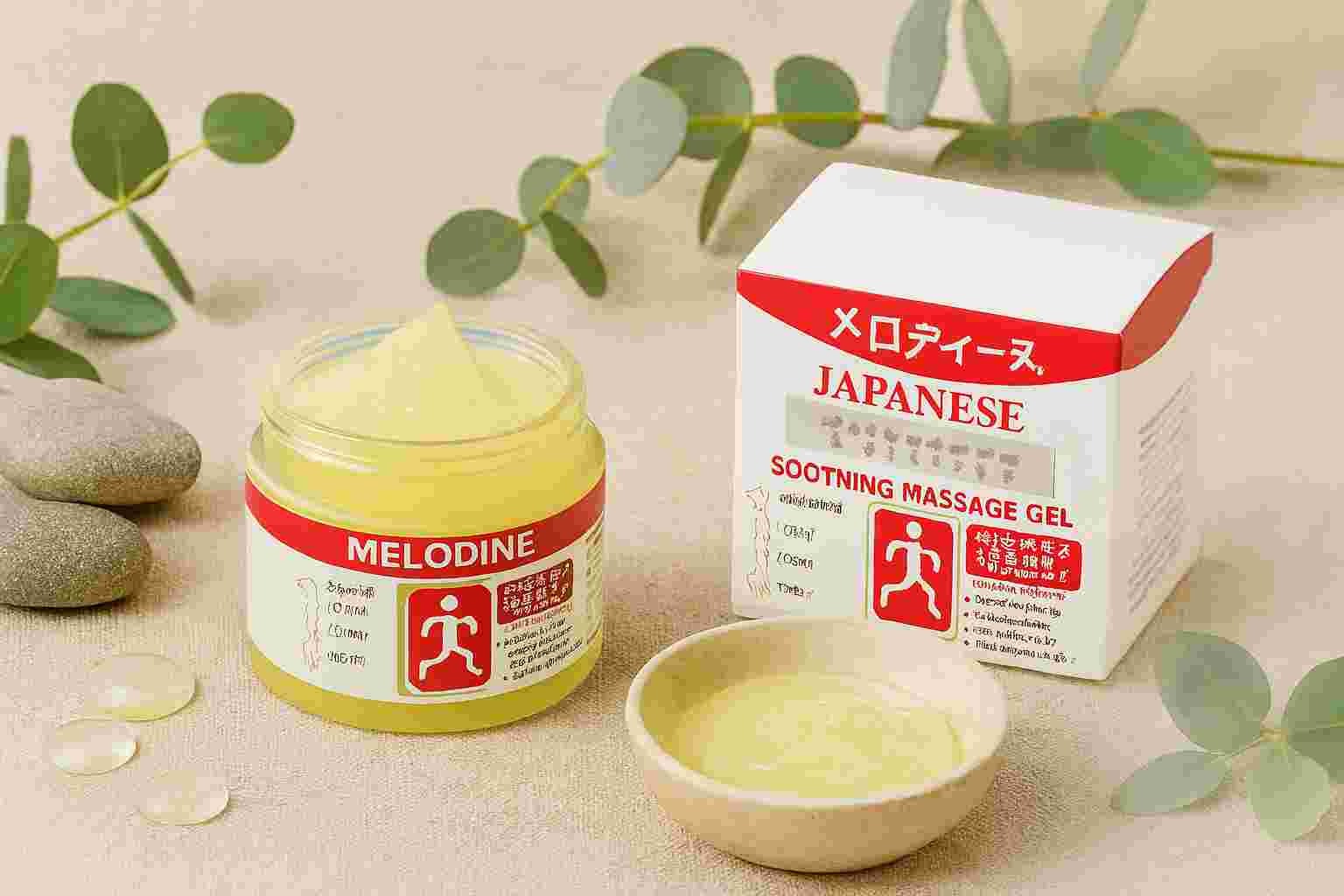 MELODINE Japanese Soothing Massage Gel – Muscle & Joint Pain Relief Cream for Shoulder, Neck, Back & Knee – Fast-Absorbing Herbal Formula (50g) view 2