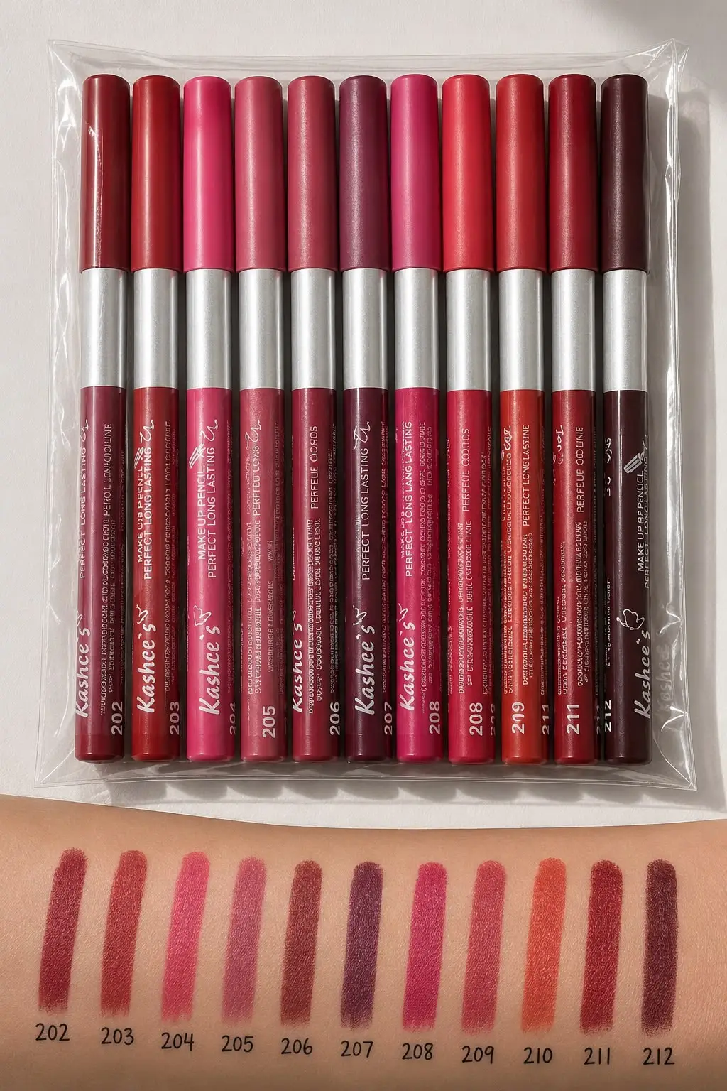 Kashee's 6 In 1 Foundation, Fixer, 12 Pcs Lip Pencil Set, Face Powder, Loose Powder And Paint Stick Deal, Pack Of 6