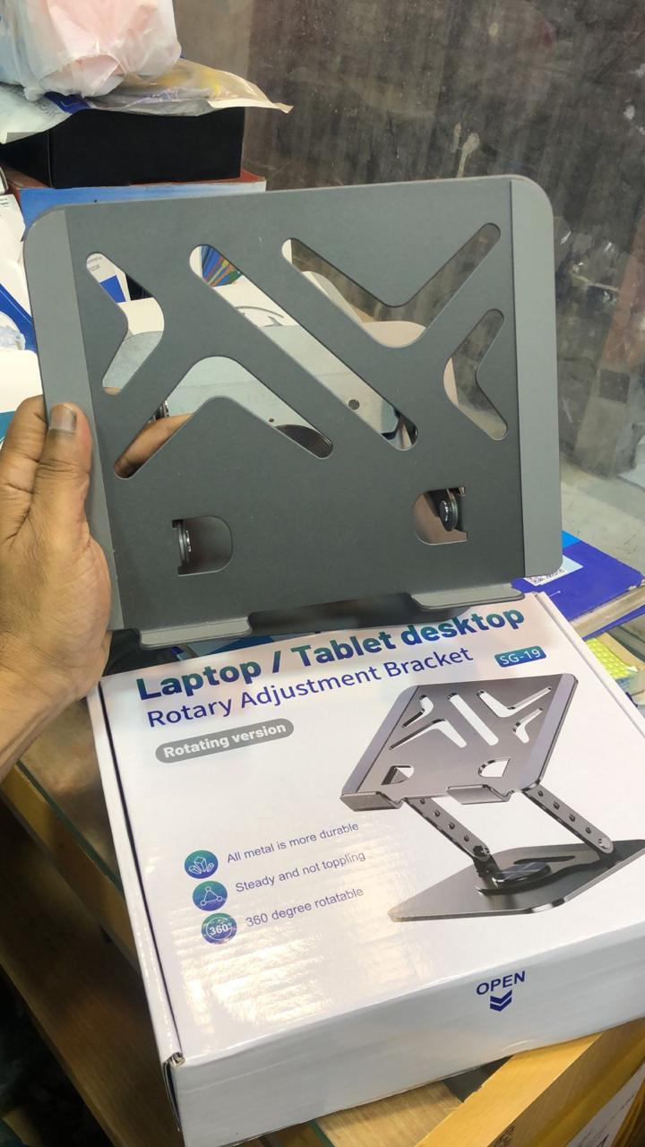 Adjustable Laptop Stand, Aluminum Foldable Laptop Stand with 360° Rotation, Height Adjustable, Portable and Convenient SG-19 view 3