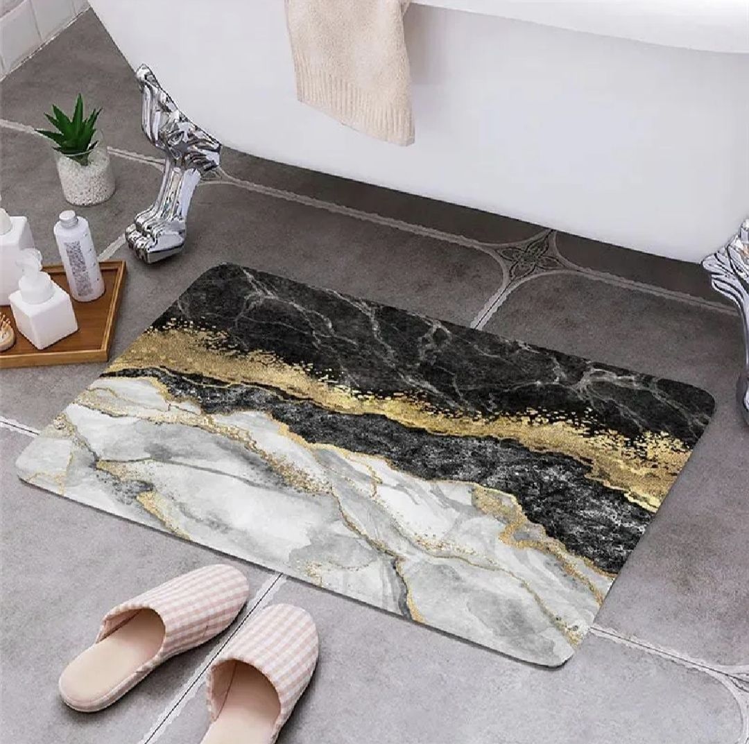 Modern Abstract Marble Design Bathroom Floor Mat (Mix Design Size 39cm x 59cm) - Buy Online in Pakistan at Zenbu Store (Image 9)