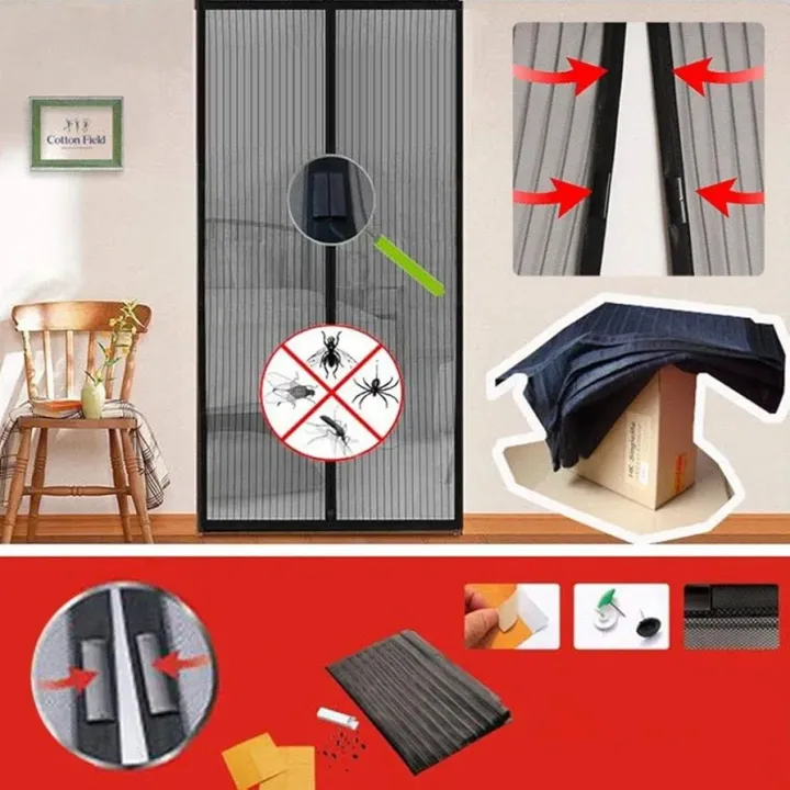 Magic Mesh Magnetic Screen Door - Set of 2 (20x80 inches) view 2