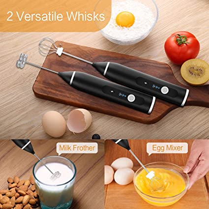 Handheld Electric Milk Frother Whisk Egg Beater USB Rechargeable Coffee Blender Household Milk Shaker Mixer Foamer Food Blender (Random Color) view 5