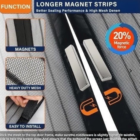 Magic Mesh Magnetic Screen Door - Set of 2 (20x80 inches) view 3
