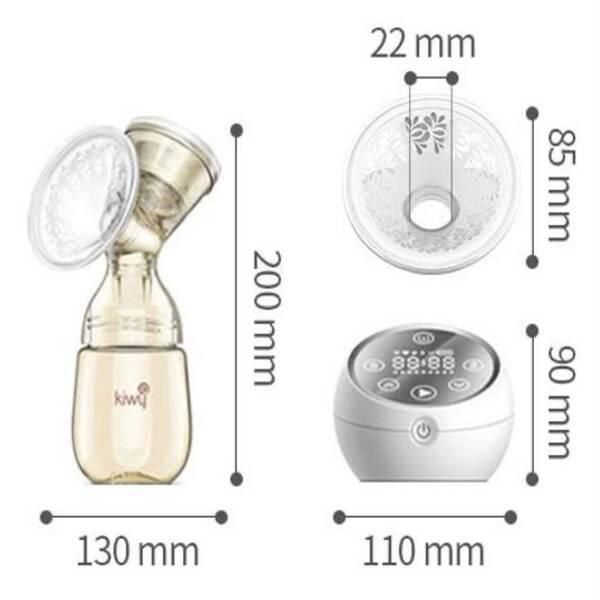 Kiwy Smart Rechargeable Breast Pump – BPA-Free Comfort Shield, Multi-Mode Suction & Massage System view 2