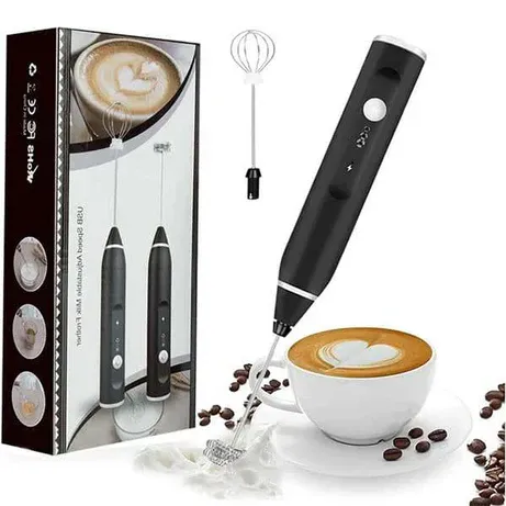 Handheld Electric Milk Frother Whisk Egg Beater USB Rechargeable Coffee Blender Household Milk Shaker Mixer Foamer Food Blender (Random Color) view 2