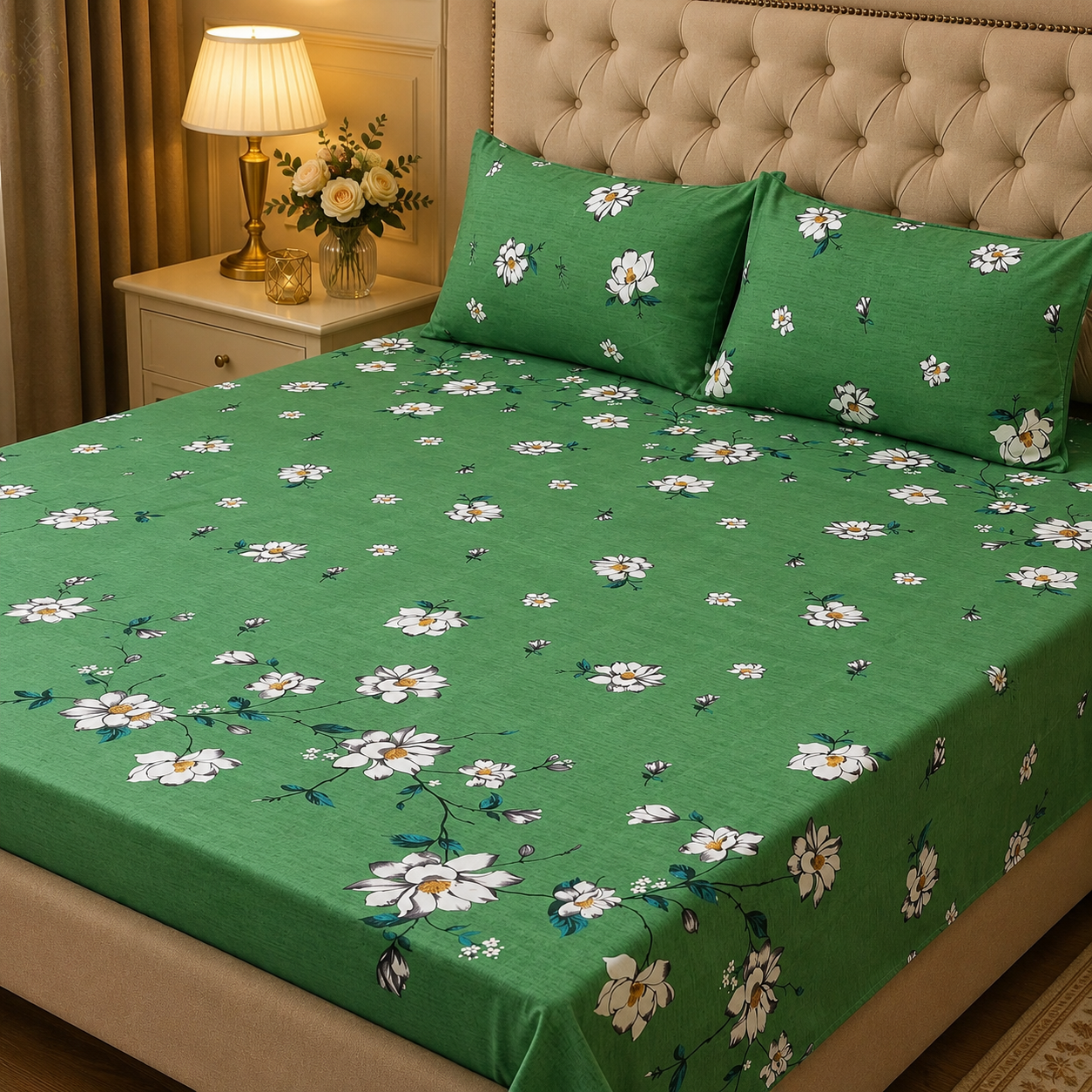 3D Crystal Cotton 3-piece Bedsheet Set AY0010036