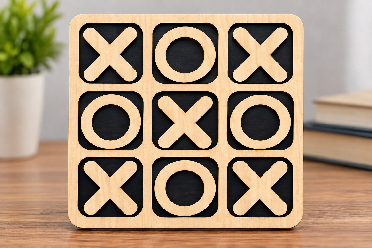Wooden Tic Tac Toe Game - Educational Toy - Toys For kids and adults view 2