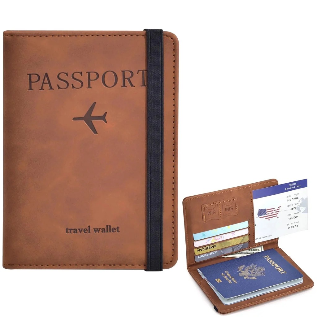Passport Travel Wallet Organizer Durable Secure Multi Compartment Design For Passports Cards Money And Travel Essentials | Random Colour view 4