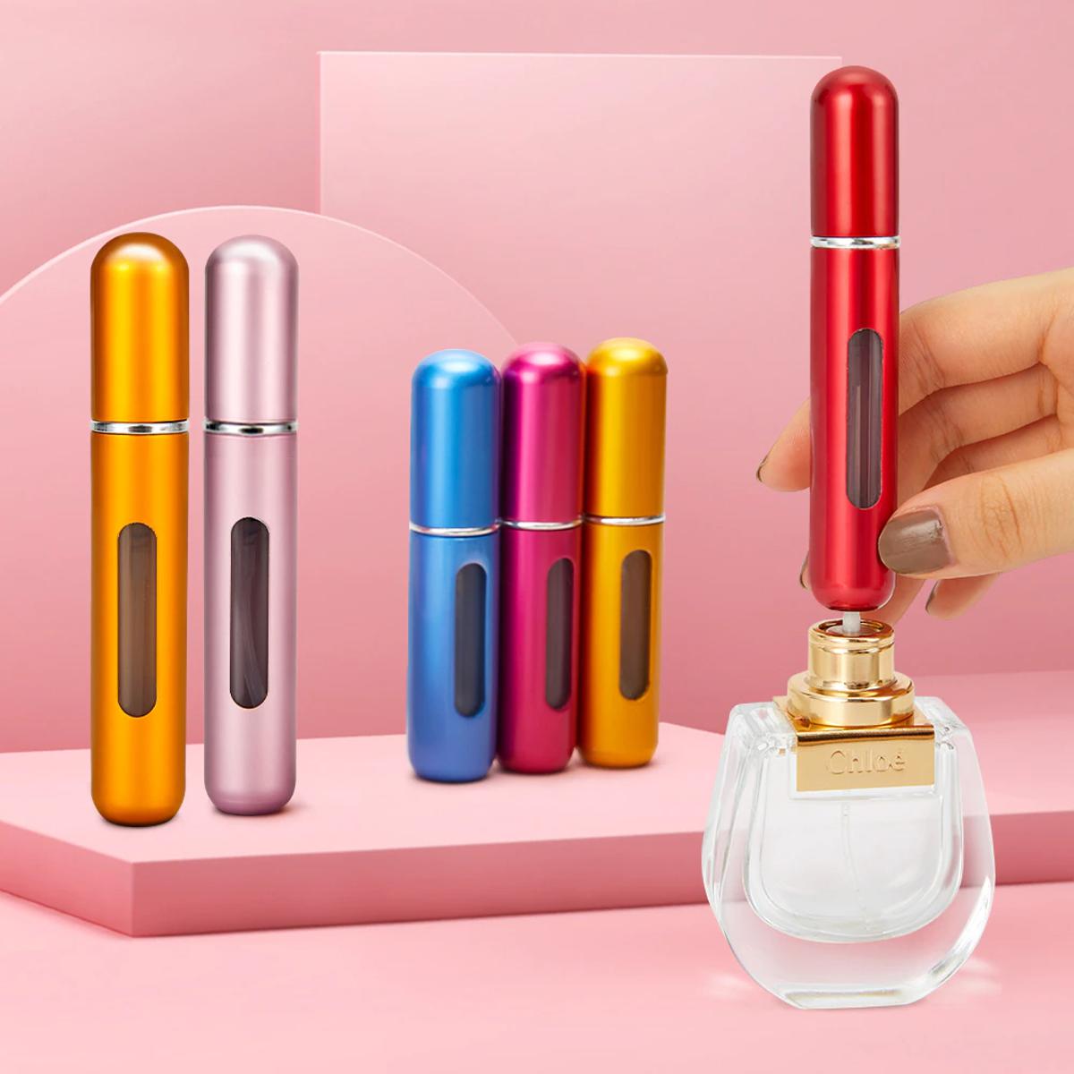 Portable Refillable Perfume Atomizer Spray Bottle - Travel Accessory Designed For Fragrance Storage And Daily Grooming Routine - 5ml (Random Color)