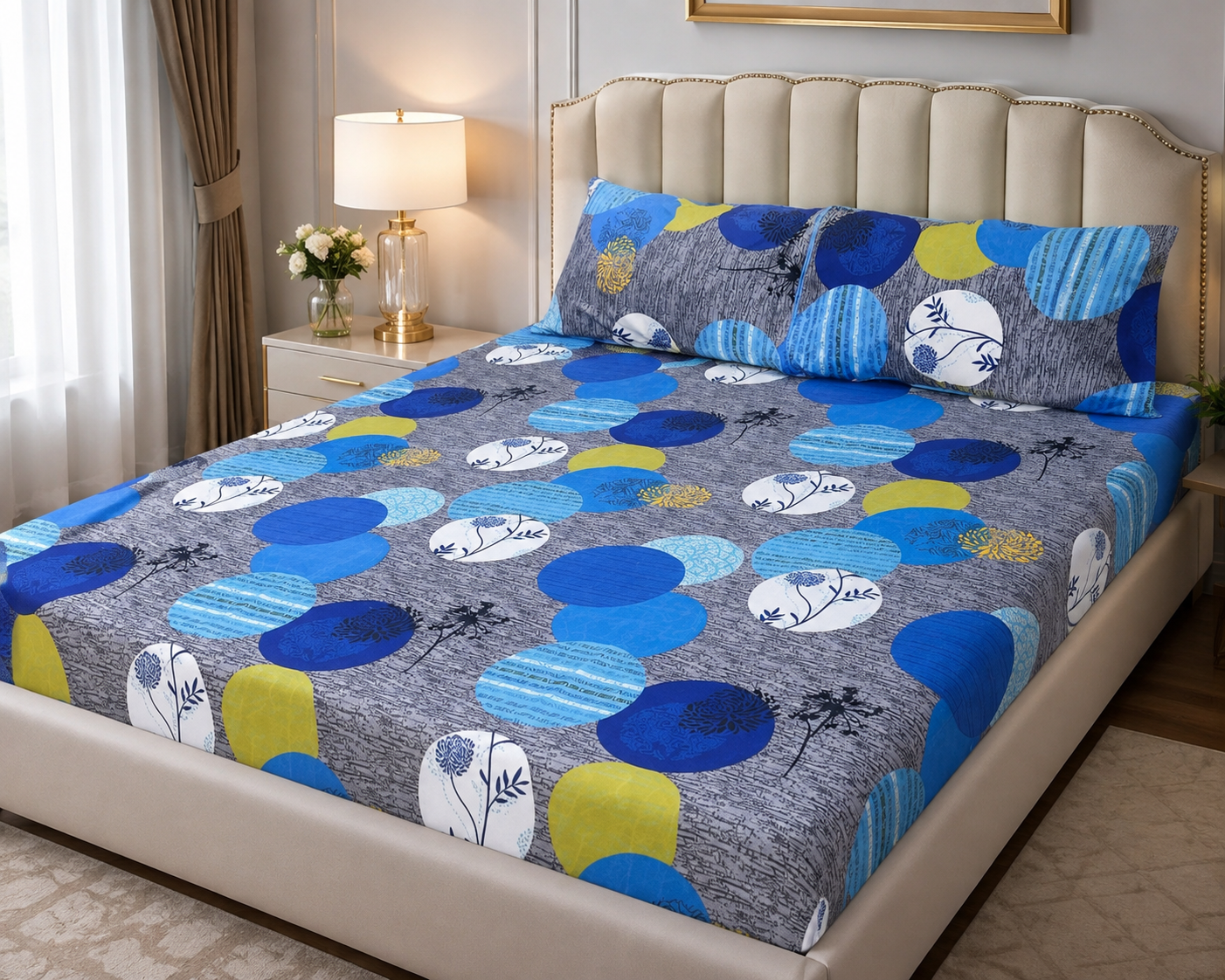 3D Crystal Cotton 3-piece Bedsheet Set AY0010029 view 2