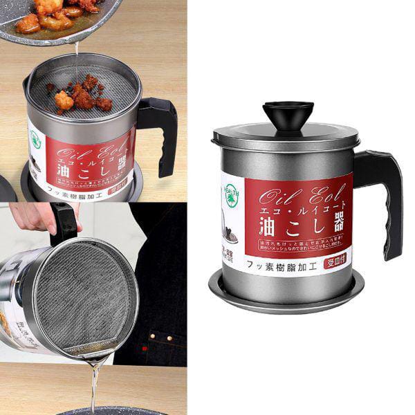 Kitchen Oil Filter Pot 1.4 Liter - Kitchen Accessory Designed For Oil Filtration And Daily Cooking Maintenance Routine view 2