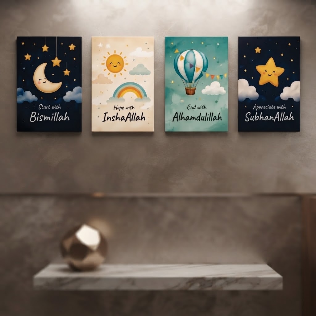 Set of 4 Premium Wall Art Photo Tiles – Modern Home Decor Sets 8x11 view 3