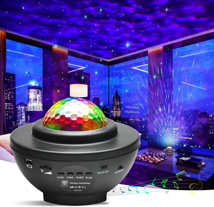 LED Night Light Starry Sky Projector with Bluetooth Speaker & Remote view 3