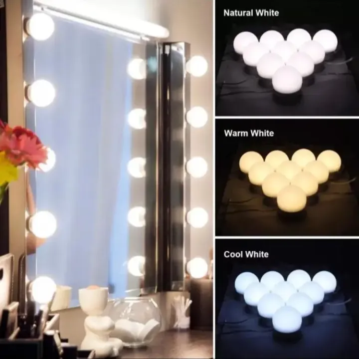 10 Bulb Vanity Mirror LED Light Kit - 3 Modes, USB Operated view 2