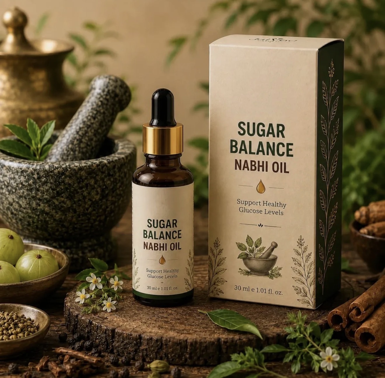 Sugar Balance Nabhi Oil 30ml Herbal Belly Button Oil Ayurvedic Nabhi Care Natural Extracts Lightweight Non Greasy Daily Wellness view 3