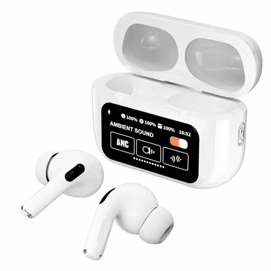 AirPods Touch L.C.D A9 White Bluetooth Earbuds Heavy SoundScreen view 5