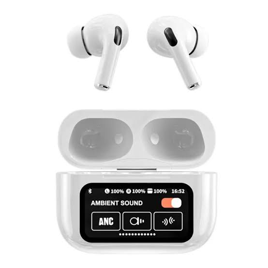AirPods Touch L.C.D A9 White Bluetooth Earbuds Heavy SoundScreen view 4