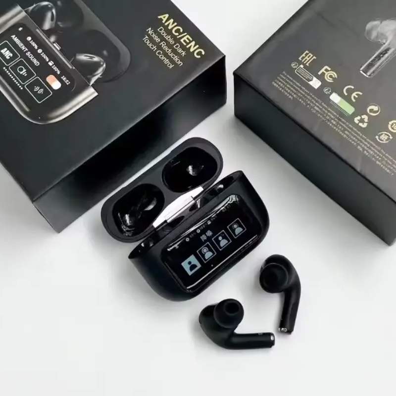 AirPods Touch L.C.D A9 Black Bluetooth Earbuds Heavy Sound view 5