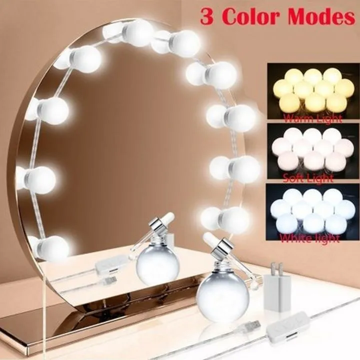 10 Bulb Vanity Mirror LED Light Kit - 3 Modes, USB Operated view 3