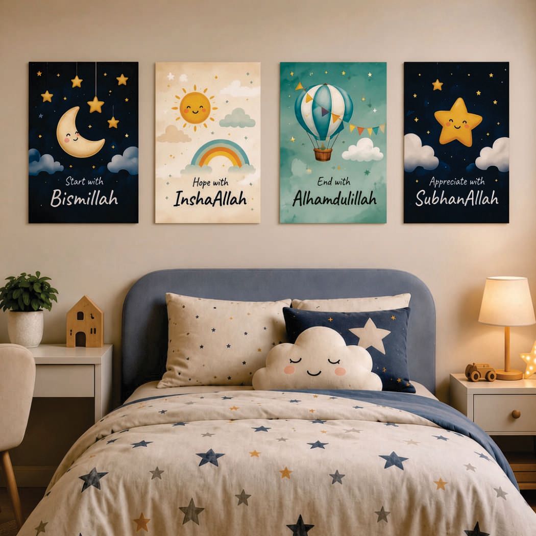 Set of 4 Premium Wall Art Photo Tiles – Modern Home Decor Sets 8x11 view 2