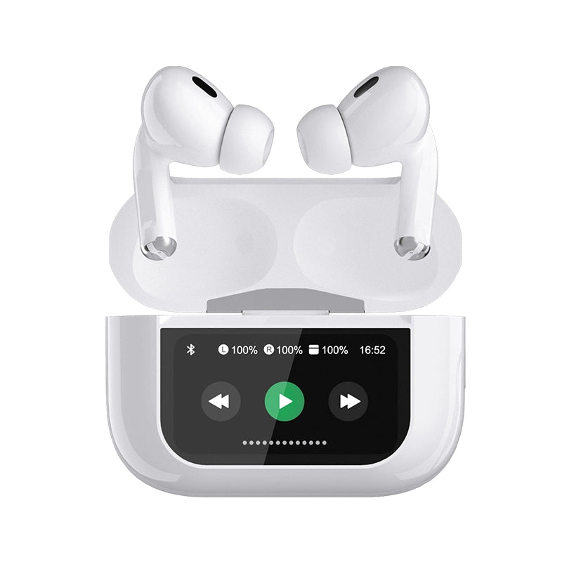 AirPods Touch L.C.D A9 White Bluetooth Earbuds Heavy SoundScreen view 3