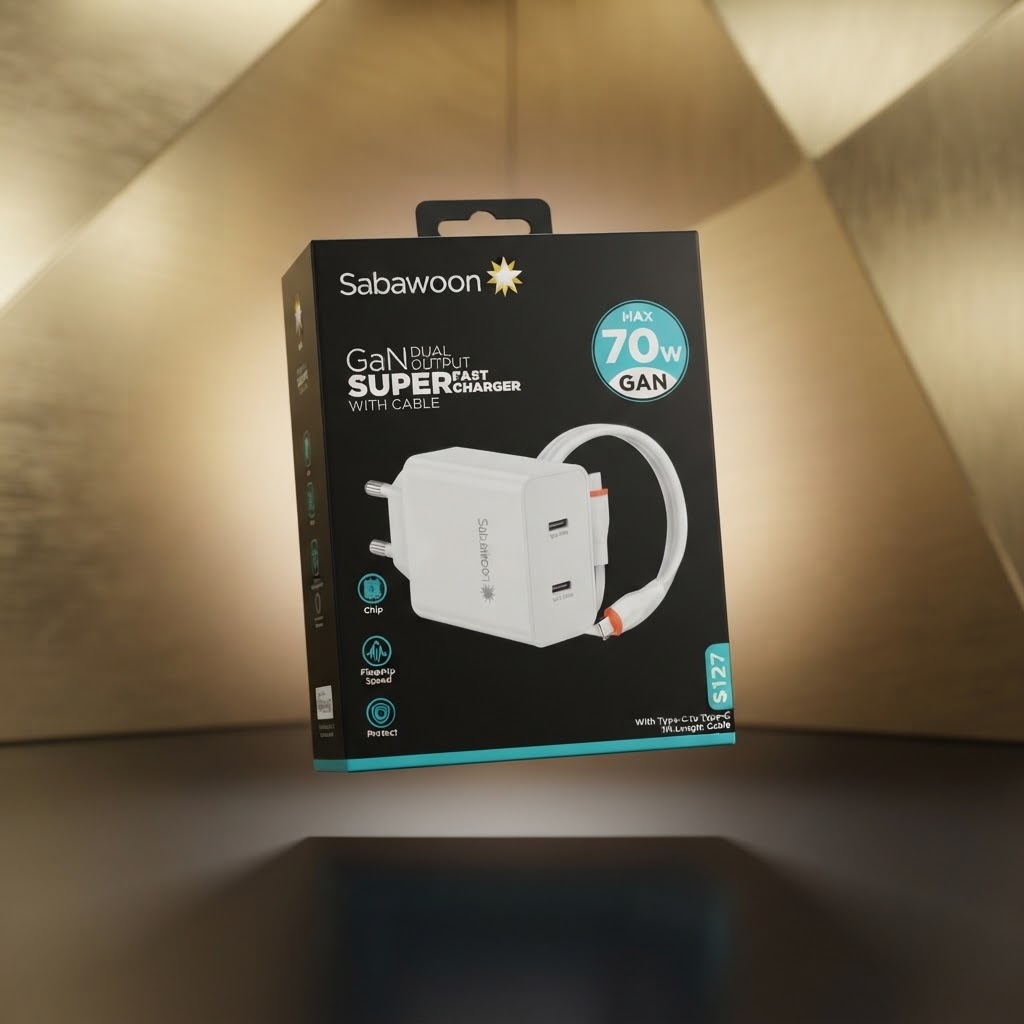 Sabawoon S127 GaN 70W Super Fast Charger With High Speed Charging Support And Durable Build For Smartphones view 4