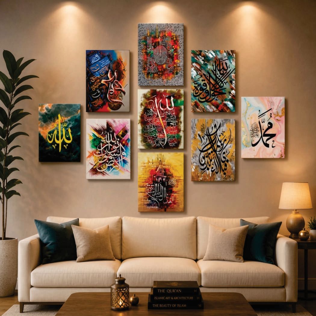 Set of 9 Premium Wall Art Photo Tiles – Modern Home Decor Sets 8x11