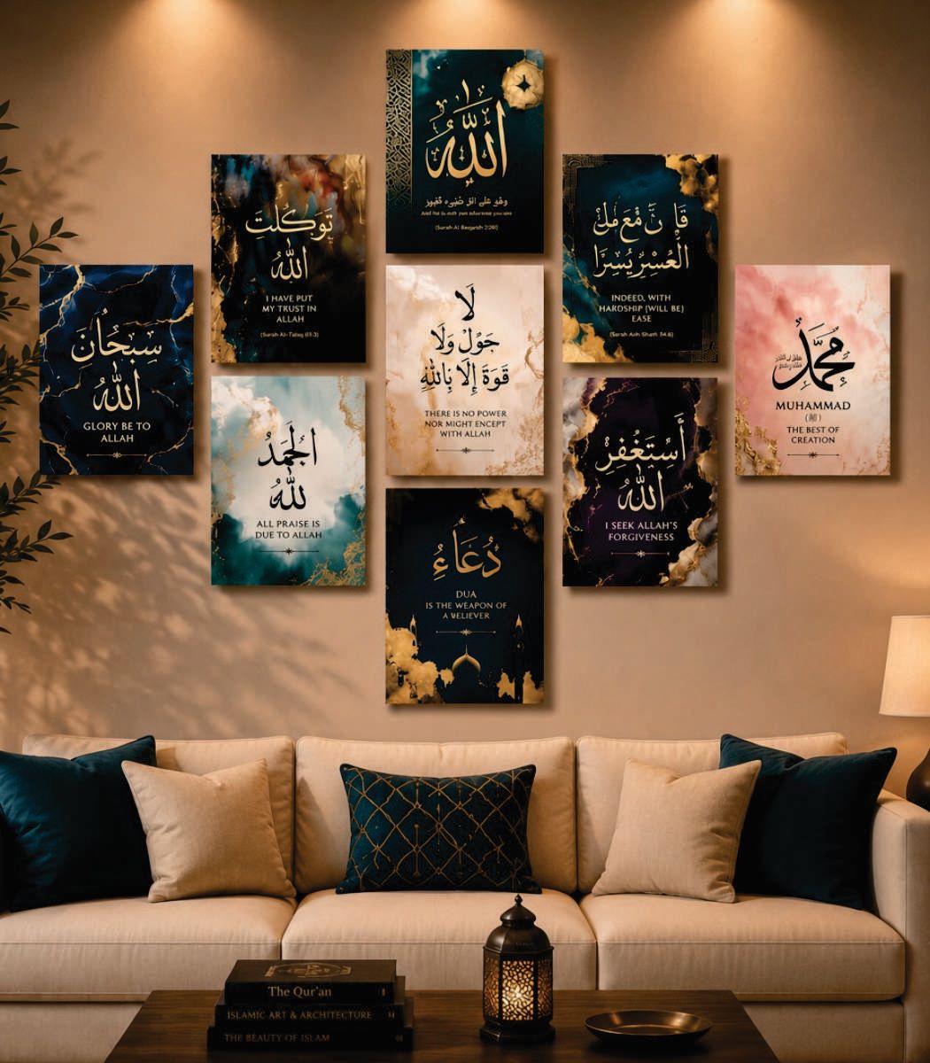 Set of 9 Premium Wall Art Photo Tiles – Modern Home Decor Sets 8x11